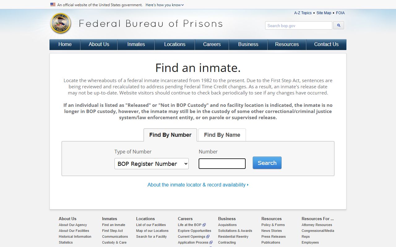 Caldwell Parish inmate records federal BOP locator search