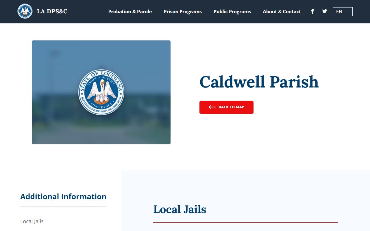 Caldwell Parish inmate population DPSC facility location listing